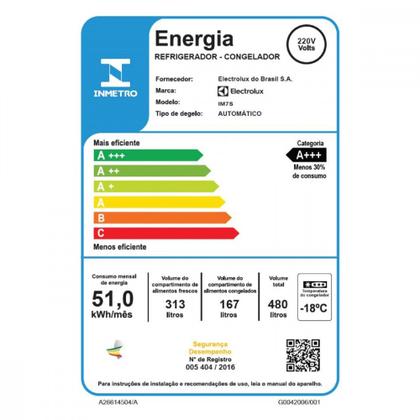 Imagem de Geladeira Electrolux 480L Frost Free Inverter Efficient AutoSense 3 Portas IM7S - Inox