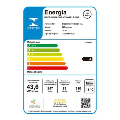 Geladeira Electrolux Frost Free 310L Duplex Branca (TF39) Imagem de Geladeira Electrolux Frost Free 310L Duplex Branca (TF39)