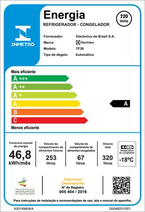 Imagem de Geladeira Electrolux Frost Free 320L Duplex Branca (TF38)
