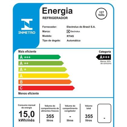 Imagem de Geladeira Electrolux Frost Free 355L Experience Com Autosense Twins Cor Inox (RTI4S)