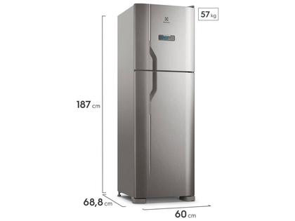 Imagem de Geladeira Electrolux Frost Free 400L Efficient Turbo Freezer Duplex Inox Look (DFX44)