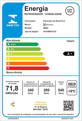 Imagem de Geladeira Electrolux Frost Free 540L Efficient com AutoSense e Dispenser de Água e Gelo 3 Portas Cor Inox Look (IM8IS)