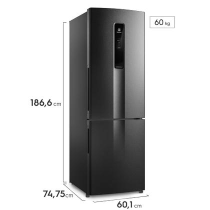 Imagem de Geladeira Electrolux Frost Free Inverter 400L Efficient AutoSense e Rapid Freeze Inverse Black Inox Look (IB6B)