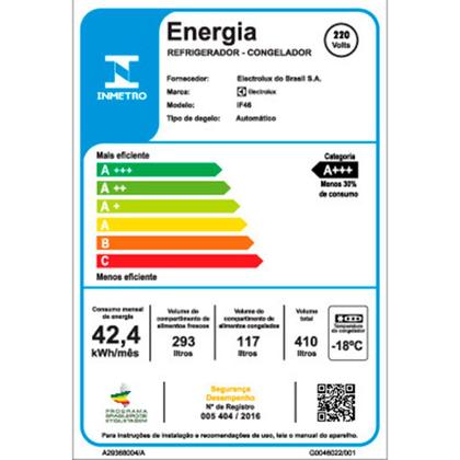 Imagem de Geladeira Electrolux Frost Free Inverter 410 Litros Duplex Branca - IF46