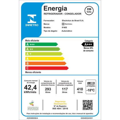 Imagem de Geladeira Electrolux Frost Free Inverter 410 Litros Duplex Inox Look - IF46S