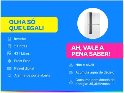 Imagem de Geladeira Electrolux Frost Free Inverter 431L Efficient Duplex Branco (IF55)