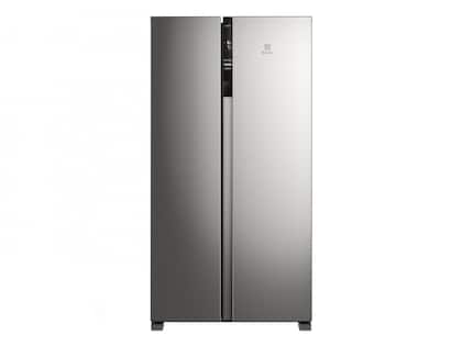 Geladeira Electrolux Frost Free Inverter 440L Efficient com AutoSense Side by Side cor Inox Look (IS4S)