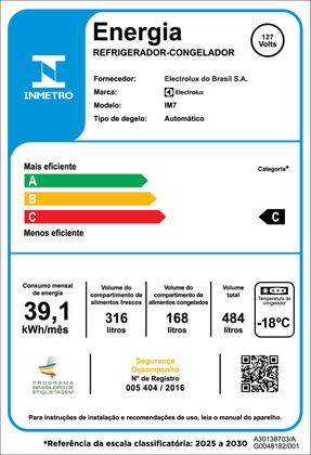 Imagem de Geladeira Electrolux Frost Free Inverter 480L Efficient AutoSense 3 Portas Branca (IM7)