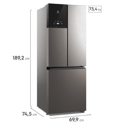 Imagem de Geladeira Electrolux Frost Free Inverter 480L Efficient AutoSense 3 Portas Inox Look (IM7S)