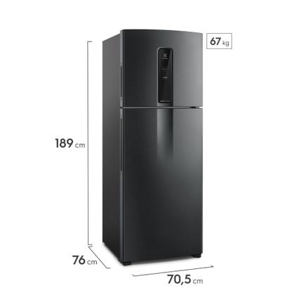 Geladeira Electrolux Frost Free Inverter 480L Efficient com AutoSense SmartBivolt Duplex cor Black Inox Look (IT70B) Imagem de Geladeira Electrolux Frost Free Inverter 480L Efficient com AutoSense SmartBivolt Duplex cor Black Inox Look (IT70B)