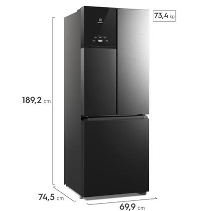 Imagem de Geladeira Electrolux Frost Free Inverter 484L Efficient AutoSense 3 Portas Black Inox Look (IM7B)