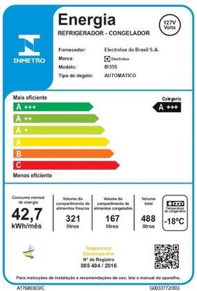 Imagem de Geladeira Electrolux Frost Free Inverter 488L Fresh&Flex Inverse Cor Inox Look (IB55S)
