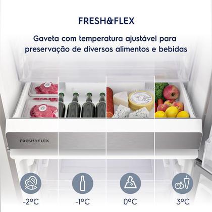 Imagem de Geladeira Electrolux Frost Free Inverter 488L Fresh&Flex Inverse Cor Inox Look (IB55S)