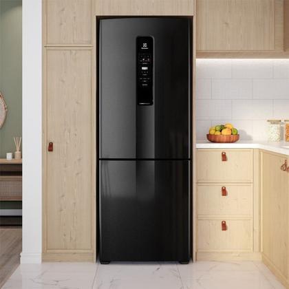 Imagem de Geladeira Electrolux Frost Free Inverter 490L com AutoSense Inverse Black Inox Look (IB7B)
