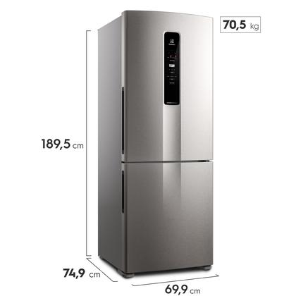 Imagem de Geladeira Electrolux Frost Free Inverter 490L Experience Inverse cor Inox Look (IB51S)
