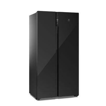 Imagem de Geladeira Electrolux Frost Free Inverter 526L Efficient com AutoSense Side by Side Vidro Preto (ES5GB)