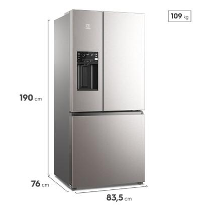 Imagem de Geladeira Electrolux Frost Free Inverter 540 Litros 3 Portas Inox Look - IM8IS