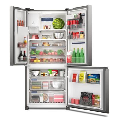 Imagem de Geladeira Electrolux Frost Free Inverter 540L Dispenser Água e Gelo 3 Portas Cor Inox Look (IM8IS)