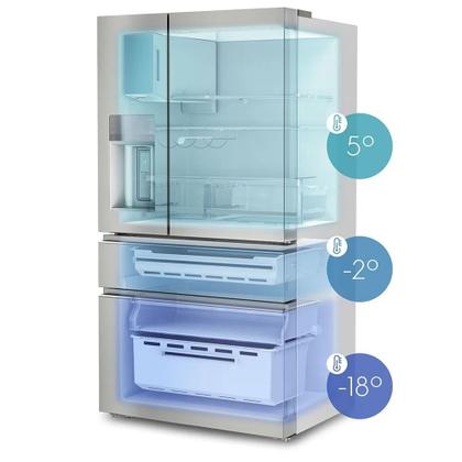 Imagem de Geladeira Electrolux Frost Free Inverter 540L FlexiSpace Conectada Wi-fi 3 Portas Cor Inox (DM91X)