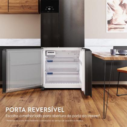 Imagem de Geladeira Electrolux Frost Free Inverter 590L AutoSense 3 Portas Cor Black Inox Look (IM8B)