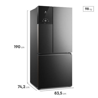 Imagem de Geladeira Electrolux Frost Free Inverter 590L AutoSense 3 Portas Cor Black Inox Look (IM8B)