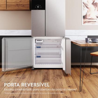 Imagem de Geladeira Electrolux Frost Free Inverter 590L AutoSense 3 Portas Cor Inox Look (IM8S)