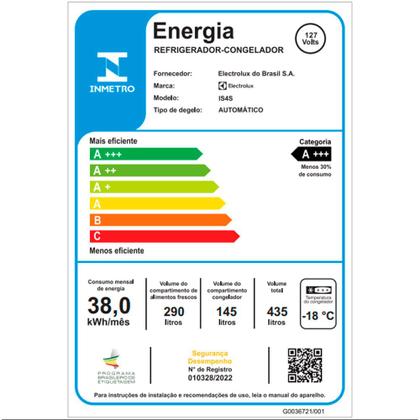 Imagem de Geladeira Electrolux Frost Free IS4S 435L