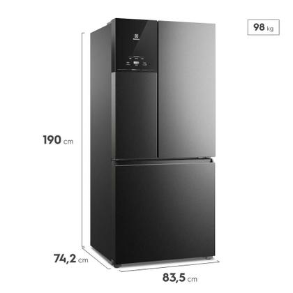 Imagem de Geladeira Electrolux Multidoor Efficient Inverter 590L Black Inox Look IM8B