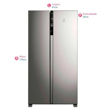 Imagem de Geladeira Electrolux Side by Side Efficient com Tecnologia AutoSense 435L (IS4S)