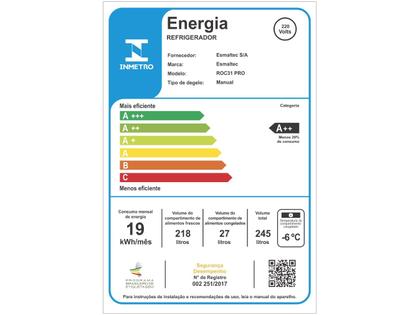 Imagem de Geladeira Esmaltec 245L Cycle Defrost Inverter ROC31 Pro