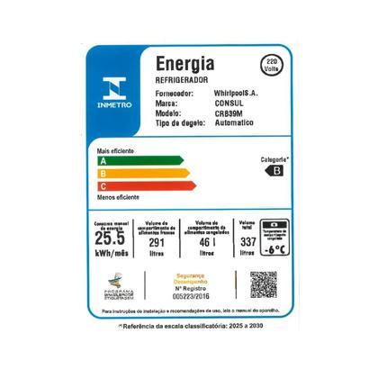 Imagem de Geladeira Frost Free 337L com Espaço Extra Frio cor Inox Consul - CRB39MK