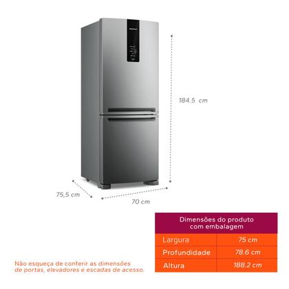 Imagem de Geladeira Frost Free Brastemp Inverse 447 Litros Inox - BRE57FK