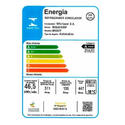 Imagem de Geladeira Frost Free Brastemp Inverse 447 Litros Inox - BRE57FK