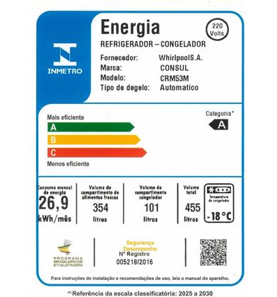 Imagem de Geladeira Frost Free Duplex 455 litros Inox Consul - CRM53MK