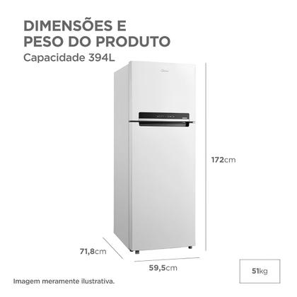 Imagem de Geladeira frost free duplex cor branca 394l 220v inverter - midea