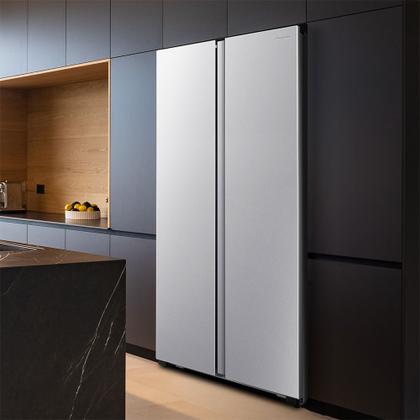 Imagem de Geladeira Frost Free Hisense 428L RS3P428 Inox 220V