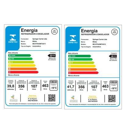 Imagem de Geladeira Frost Free Midea Md-rt645mta011 Duplex 463l Slim Branca 127v
