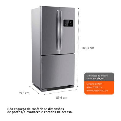 Imagem de Geladeira Frost Free Side Inverse 3 Portas 554 litros BRO85AK Brastemp