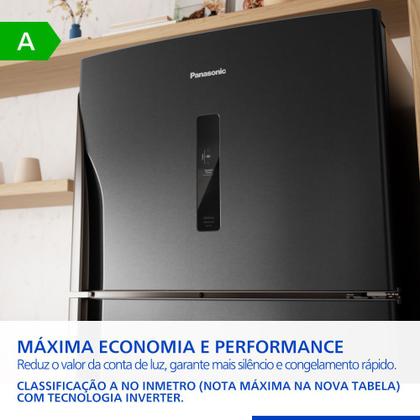Imagem de Geladeira Ideal+ Panasonic BT58 Frost Free Inverter 446L Cor Black Inox Look - NR-BT58PV3B