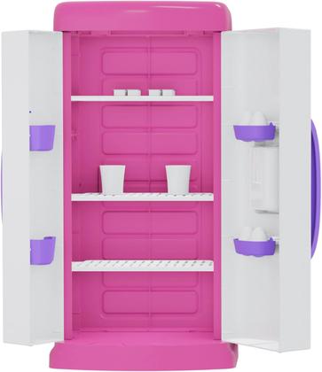 Imagem de Geladeira Infantil Faz De Conta Brinquedo Com Diversos Acessórios Conjunto Pedagógico