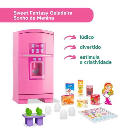 Imagem de Geladeira Infantil Sonho de Menina Sweet Fantasy Rosa - Cardoso