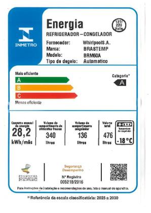 Imagem de Geladeira Inteligente Frost Free Duplex 476 Litros Inox Brastemp - BRM60AK
