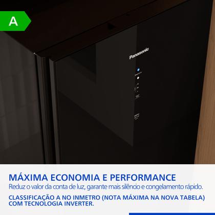 Imagem de Geladeira Intuitive+ Panasonic BB41 Frost Free Inverter 407L Black Glass - NR-BB41GV2B