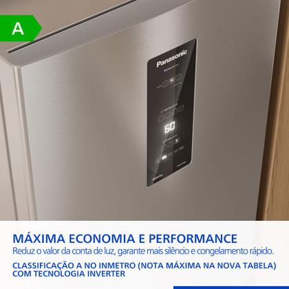 Imagem de Geladeira Intuitive+ Panasonic BB64 Frost Free Inverter 475L Aço Escovado - NR-BB64PV2X