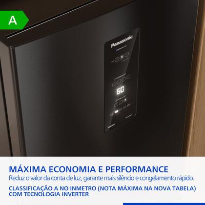 Imagem de Geladeira Intuitive+ Panasonic BB64 Frost Free Inverter 475L Cor Black Inox Look - NR-BB64PV2B