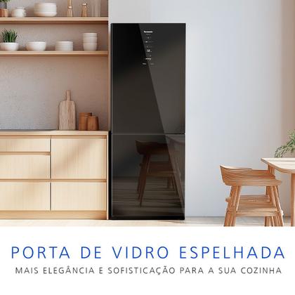 Imagem de Geladeira Intuitive+ Panasonic BB65 Frost Free Inverter 467L Black Glass - NR-BB65GV7B