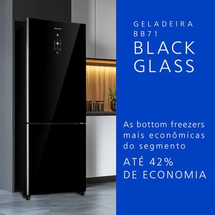 Imagem de Geladeira Intuitive+ Panasonic BB71 Frost Free Inverter 511L Black Glass - NR-BB71GV7B