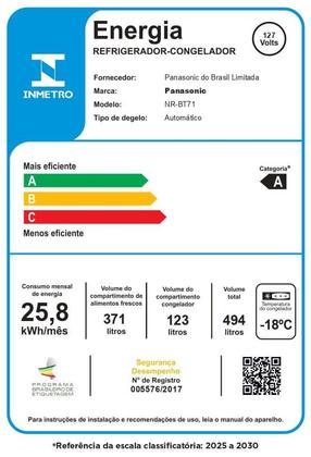 Imagem de Geladeira Intuitive+ Panasonic BT71 Frost Free Inverter 494L Cor Black Inox Look - NR-BT71PV4B