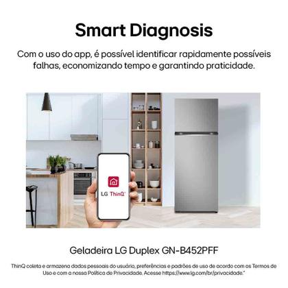 Imagem de Geladeira LG Frost Free Inverter 461L Duplex Inox Look - GN-B452PFF
