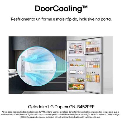 Imagem de Geladeira LG Frost Free Inverter 461L Duplex Inox Look - GN-B452PFF